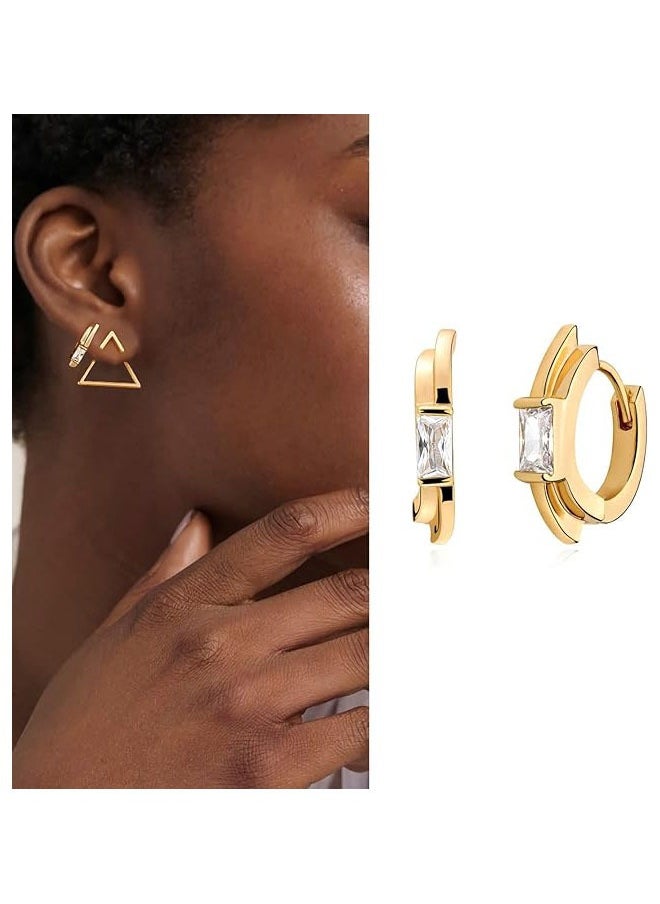 Mevecco - Women Huggie Earrings Gold Hoop Sleeper 14K Gold Filled Small Simple Handmade Hypoallergenic Everyday Jewelry - Image 1