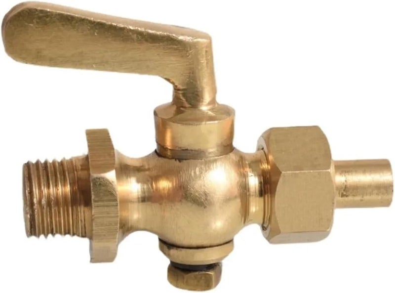 Brass BSPP 1 4 Inch Two Way Cock Valve With Male Union Thread For Pressure Gauge - Image 1