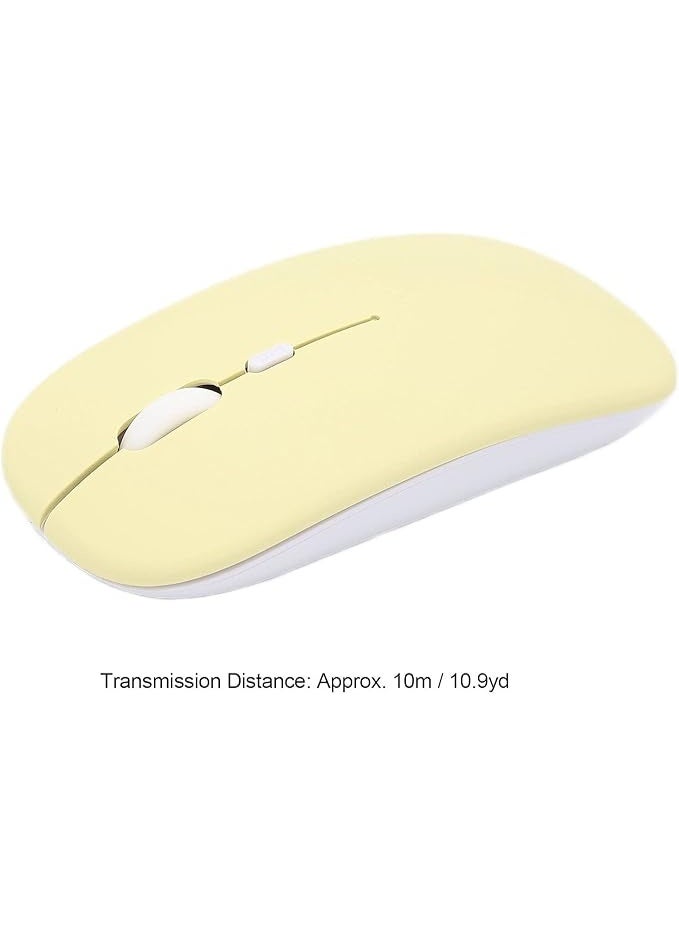 1600 DPI 3 Speed Adjustable Optical Bluetooth Bluetooth Computer Mouse Ergonomic Ultra-Thin Mute Office Mice,for Laptop Computer Tablet(Yellow) - Image 3