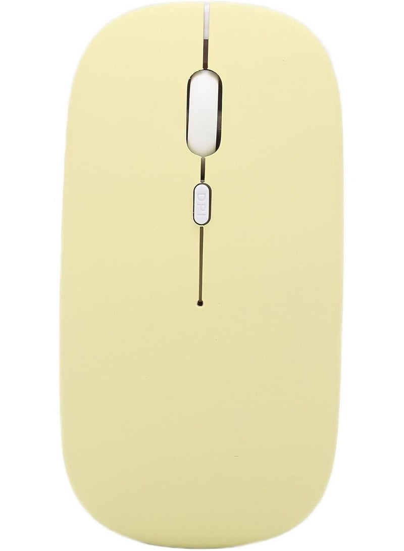 1600 DPI 3 Speed Adjustable Optical Bluetooth Bluetooth Computer Mouse Ergonomic Ultra-Thin Mute Office Mice,for Laptop Computer Tablet(Yellow) - Image 1
