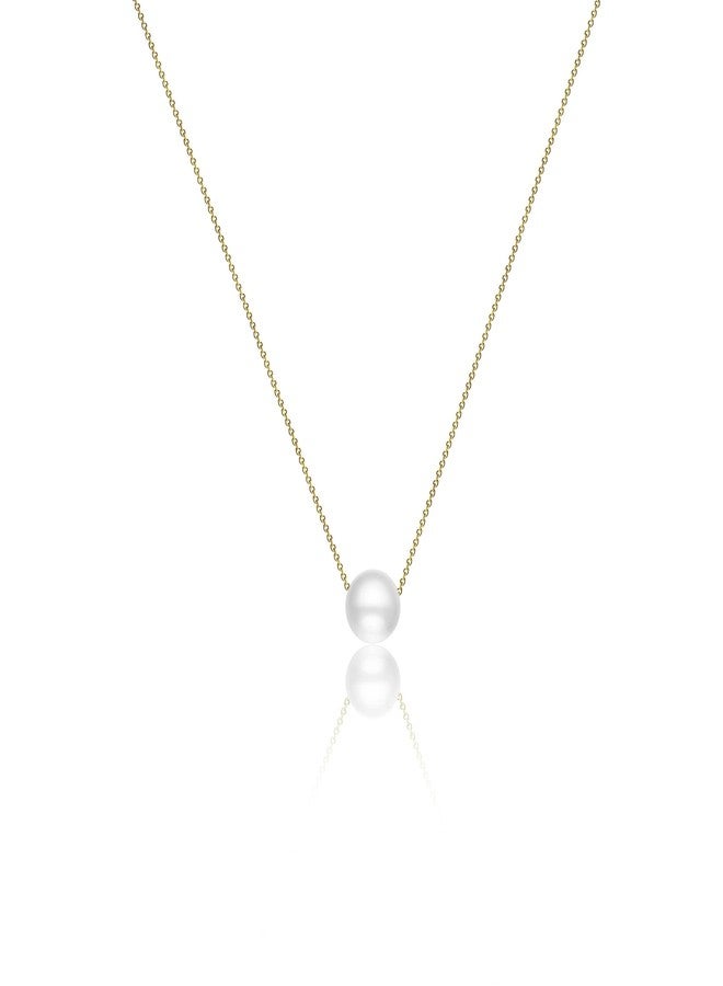 Kyerlyn Dainty Pearl Pendant Necklaces for Women 14K Gold Plated Handmade Layered Pearl Chain Necklace Delicate Layered Freshwater Pearl Necklace Everyday Jewelry Gift, Brass, Pearl - Image 1