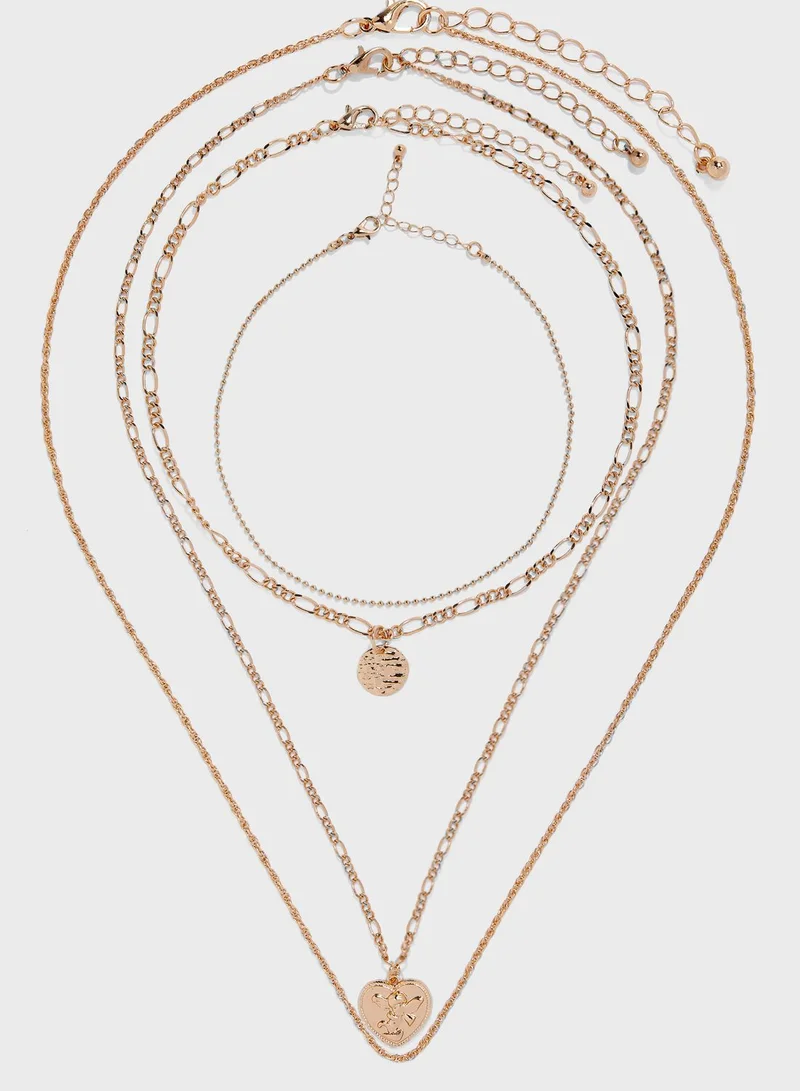 FOREVER 21 Multipack Heart Pendant Necklace