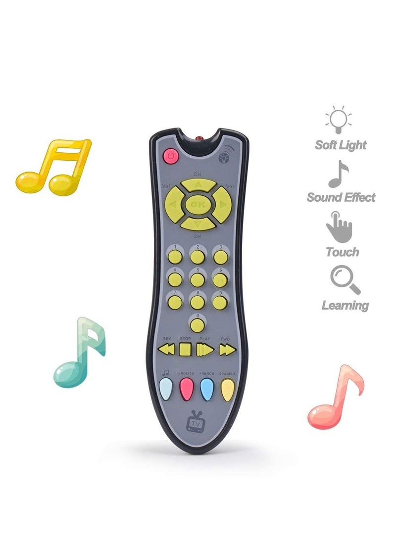 SYOSI - Musical TV Remote Control Toy with Light and Sounds Language Development Toy from Number 0 9 in English French Spainsh - Image 1