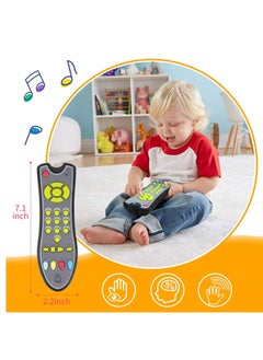 SYOSI Musical TV Remote Control Toy with Light and Sounds Language Development Toy from Number 0 9 in English French Spainsh  - Image 5