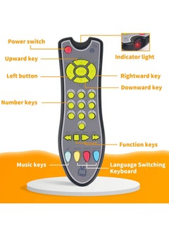 SYOSI Musical TV Remote Control Toy with Light and Sounds Language Development Toy from Number 0 9 in English French Spainsh  - Image 3