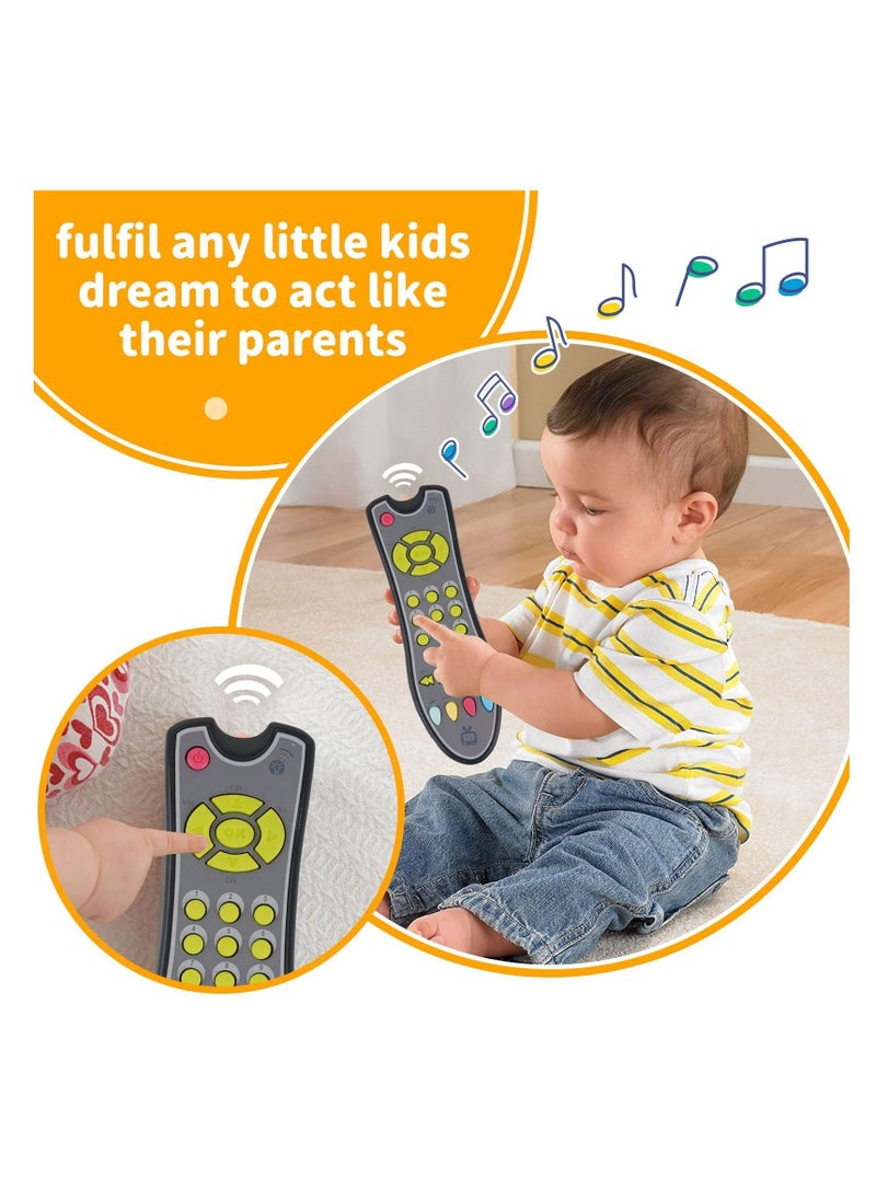 SYOSI - Musical TV Remote Control Toy with Light and Sounds Language Development Toy from Number 0 9 in English French Spainsh - Image 1