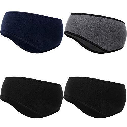 SATINIOR 4 Pieces Ear Warmers Headband Fleece Non-Slip Winter Ear Muffs for Running Outdoor Activities - Image 1