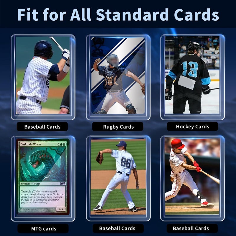 PJU 1000 Hard Plastic Card Sleeves, Premium Plastic Baseball Card Sleeves, 3" x 4" Trading Cards Holder, Sports Baseball Football Game Cards Protectors (500 Hard Sleeve + 500 Soft Sleeve) - Image 5
