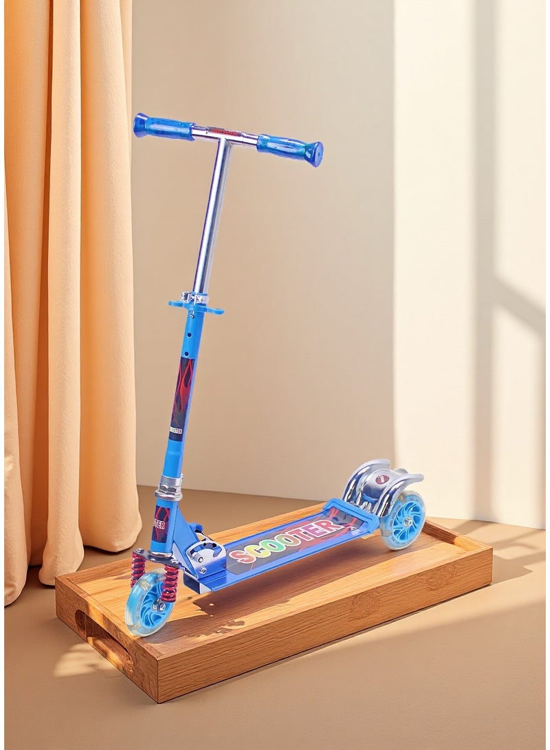 EASY FUTURE Foldable Kids Scooter with Height Adjustable Handle, Rear Brake & LED PU Wheels – Kick Scooter for 3 to 8 Year Olds - Image 1