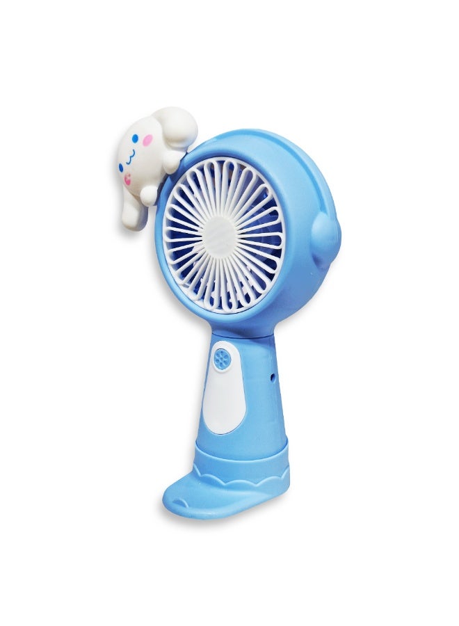 Cute cartoon handheld fan, 3 different speeds, USB rechargeable battery for easy use anywhere, small and lightweight design perfect for carrying in your bag or on your desk, safe materials and attractive design for kids and adults, tabletop fan holder, great summer gift - Image 3