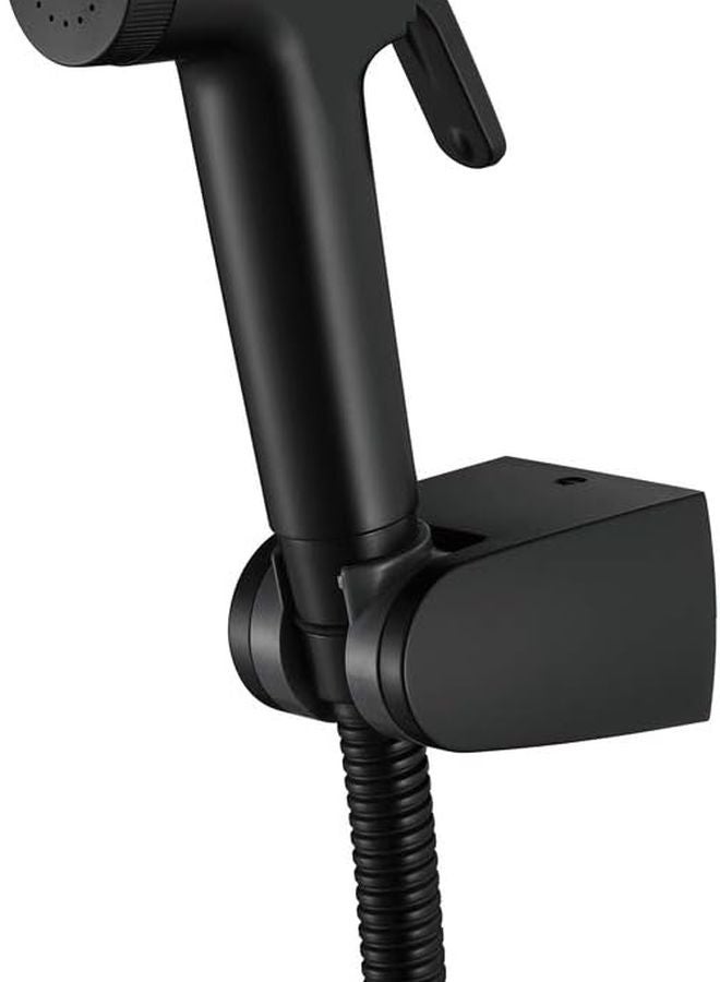 مرشّح البيديه المحمول الأسود اليدوي - مثبت على الحائط، مرفق النظافة الشخصية بالماء البارد - Image 2