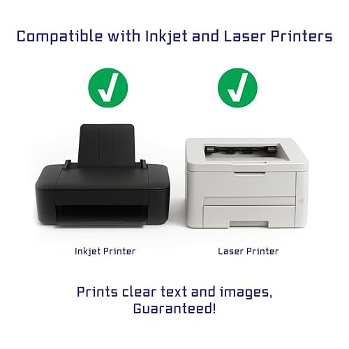 Blank Labels CD/DVD Label Full Face | Qty 200 Disc, 400 Spine | 100 Sheets Total | Permanent White Matte | Inkjet & Laser Printer Compatible | Customizable Printable Blank Labels | Blank Label - Image 3
