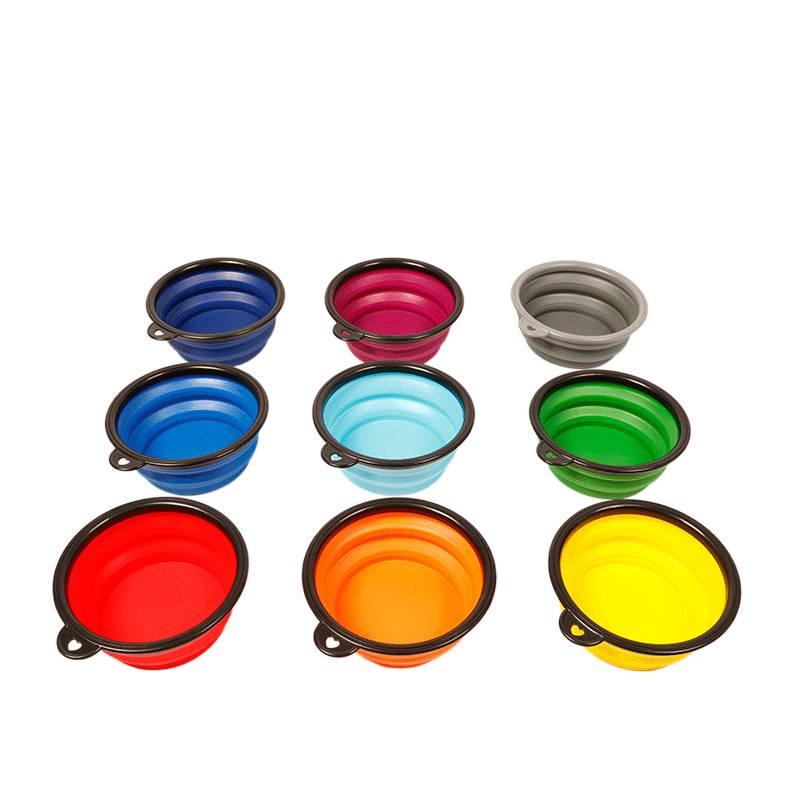 Portable Silicone Pet Bowl for dogs cats travel walks and outdoor feeding with Collapsible Design Portable Travel Silicone Build and Travel Outdoor Use in Blue Daily Use - Image 2