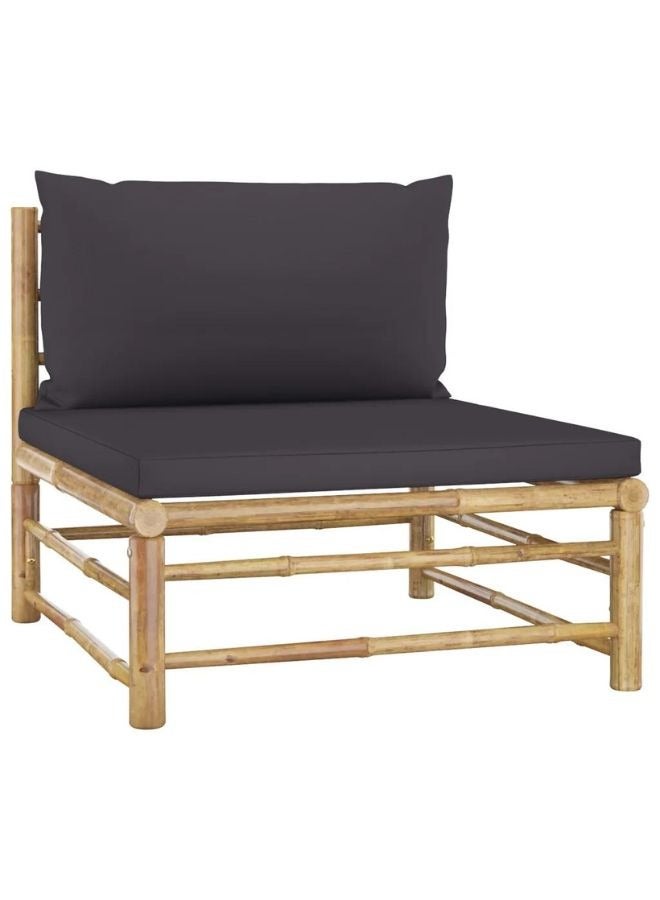 vidaxl vidaXL 4 Piece Garden Lounge Set with Dark Grey Cushions Bamboo  - Image 2