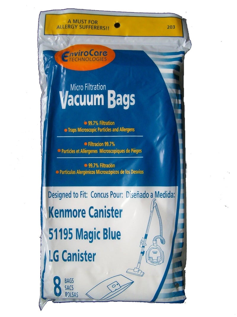 ENVIROCARE Replacement Micro Filtration Vacuum Cleaner Dust Bags made to fit Kenmore Canister Type M 51195 Magic Blue and LG Canisters 16 bags - Image 3