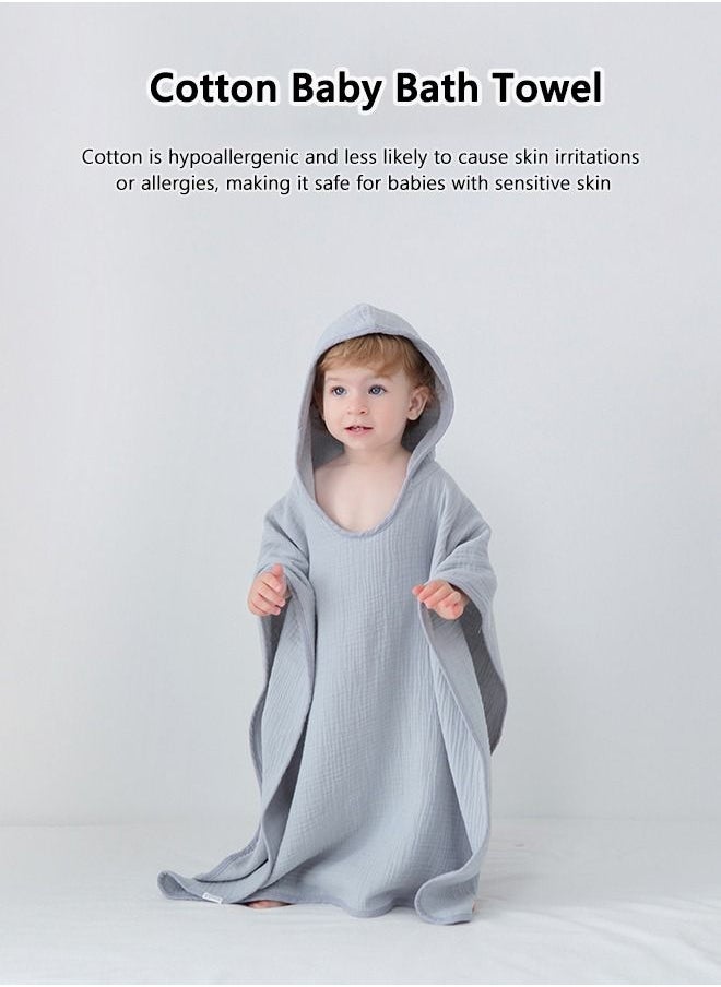 momnestle Baby Bath Towel with Hood Soft Cotton Fabric Hooded Baby Towels Bath Wrap for Beach Shower for Kids Aged 0-6 Years  - Image 3