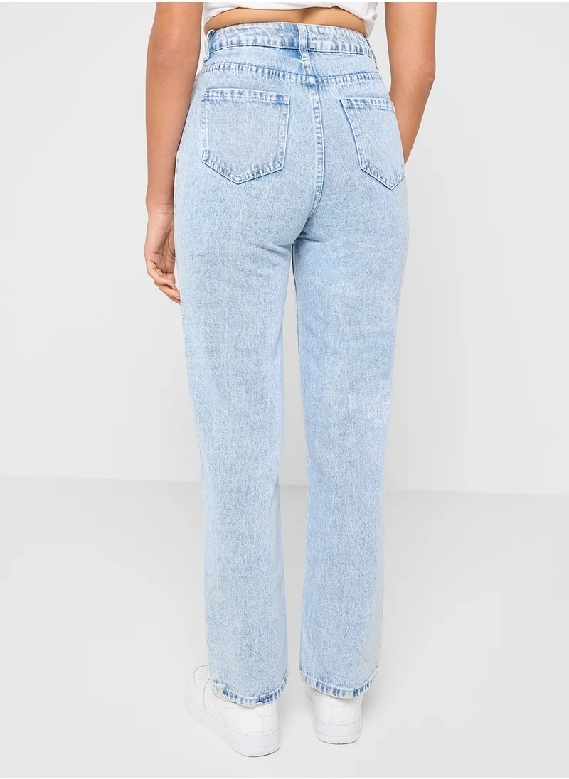 Ginger High Waist Straight Fit Jeans