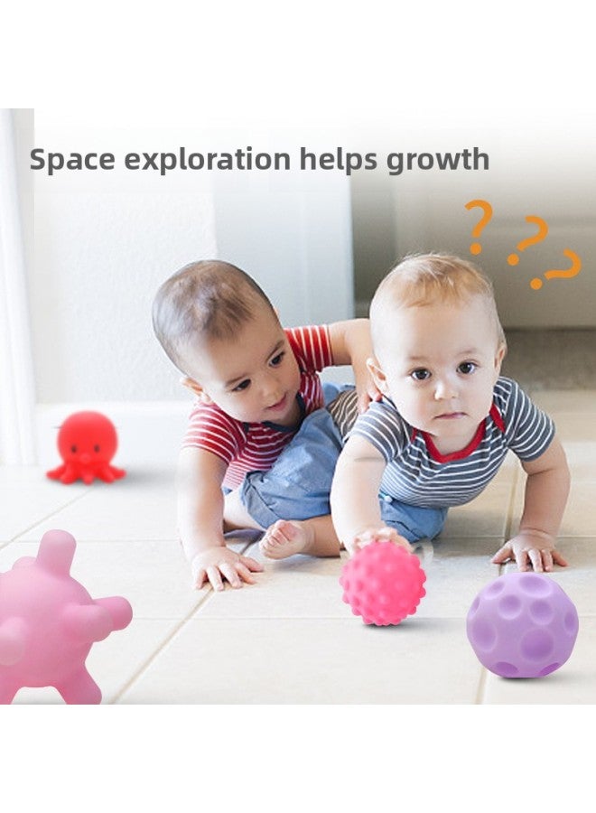 Loquat Biai Baby Toys Pinch Hand Ball Barrel Bath Water Playing Bathroom Toys 0-3 Years Old Perception Massage Ball-Color:8498A 10-piece Barrel Set - Image 3