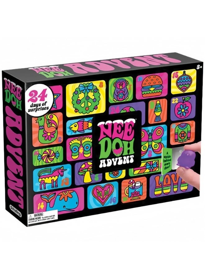 Needoh Calendar 24 Days of Surprises - Squishy Fidget Toys Set, Soft TPR Stress Relief Toys for Kids, Holiday Countdown Calendar Gift for Boys & Girls - Image 1