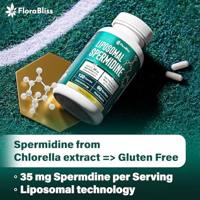 FloraBliss 35mg Spermidine Supplement from Chlorella with Thiamin, Zinc, Biotin, & Vitamin C | 120 Capsules | Gluten-Free | 60-Day Supply - Image 2