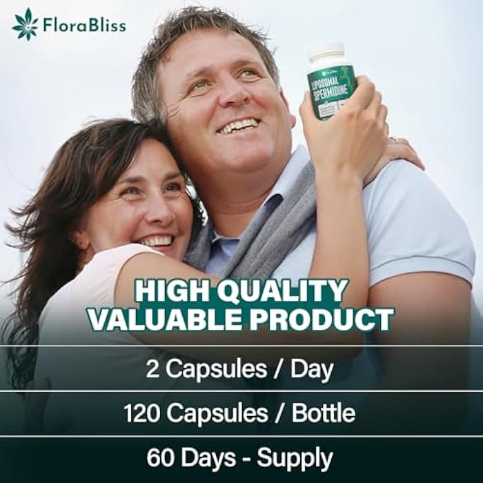 FloraBliss 35mg Spermidine Supplement from Chlorella with Thiamin, Zinc, Biotin, & Vitamin C | 120 Capsules | Gluten-Free | 60-Day Supply - Image 3