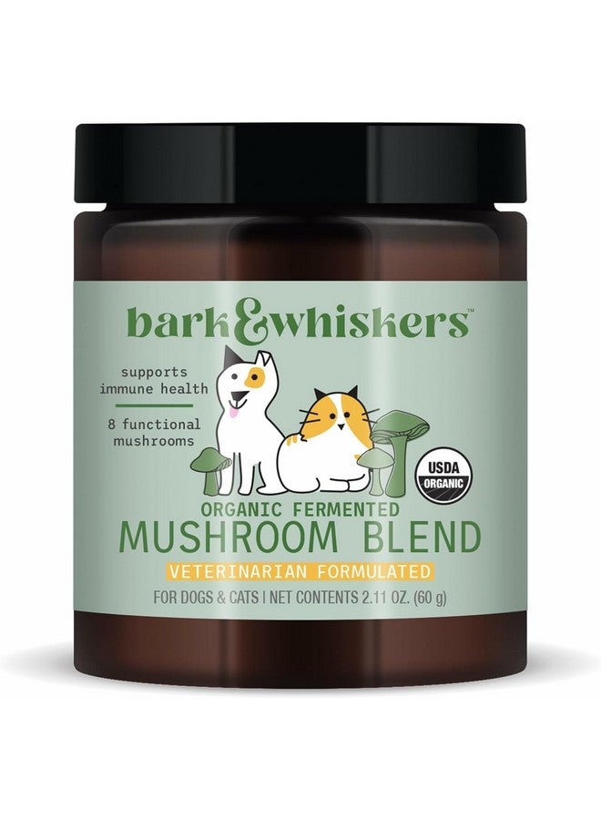 Dr. Mercola Bark & Whiskers Organic Fermented Mushroom Blend - Cat & Dog Supplement - Supports Digestive & Immune Health - Free from Additives, Filler & Gluten - 2.11 oz. (60 Scoops) - Image 1