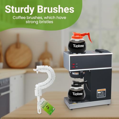 Tupkee Coffee Pot Cleaning Brush – Non Scratching, Long Lasting Bristles, Curved Coffee Decanter Cleaning Brush - Great for Offices and Restaurants - Image 4