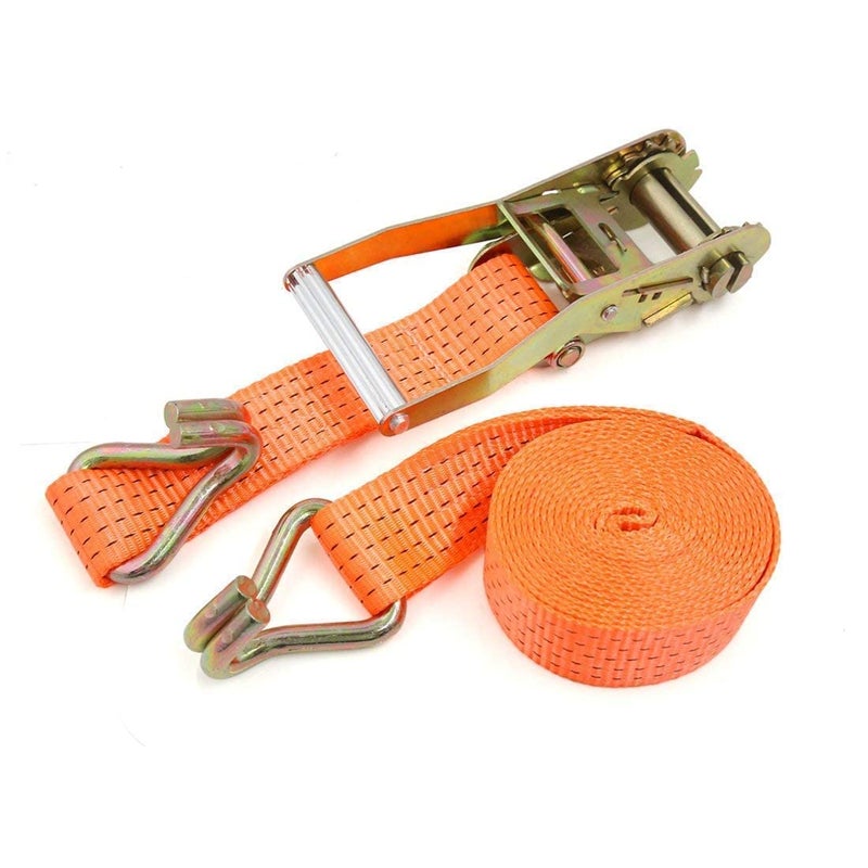 JIGVA Tie Down Strap Heavy Duty Lashing Cargo Ratchet Straps Rope Cam Buckle Truck Padded Cam Lock Buckle Break Strength Capacity - 4 cm - 19Ft, (6 Meter) 500 Kg Load Cap - Image 1