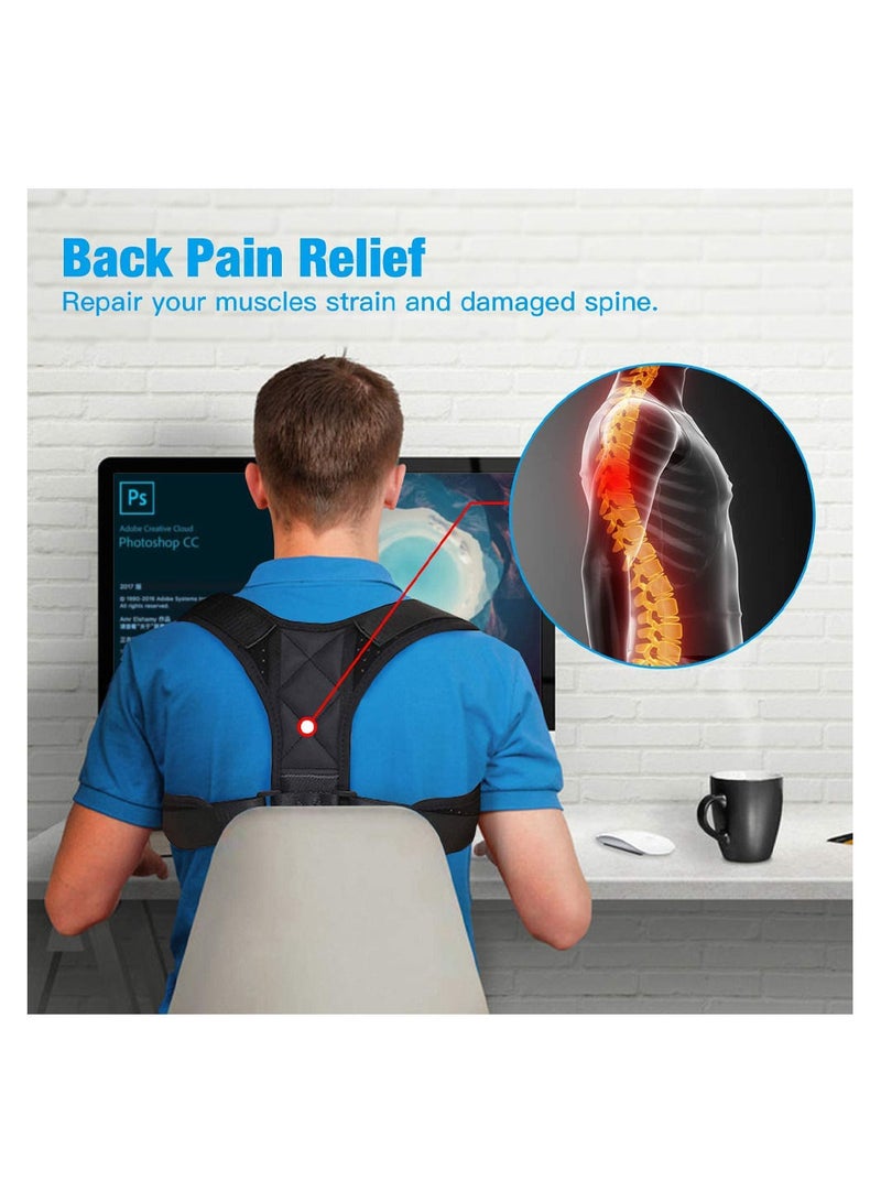 سبال دعامة ظهر سبول للرجال والنساء ، أداة فرد الجزء العلوي من الظهر لتسكين الآلام من الكتف القطني ودعم الترقوة ، حزام مريح للتنفس - Image 5