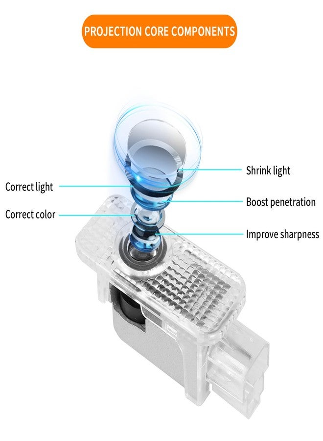 HAOGI 2Pcs Never Fade LED Door Light Logo Projection, Ghost Shadow Puddle Light Compatible for A3/A4/A5/A6/A7/A8/Q3/Q5/Q7/R8/TT/RS/S3/S4/S5/S6 Accessories (White and red) - Image 2