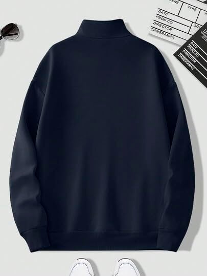 Trillion Half Zipper Solid Sweatshirt for Men (Pack of 2) - Image 2