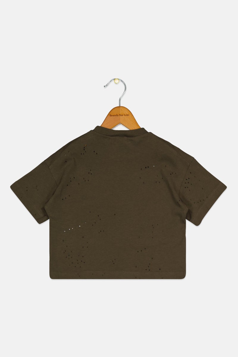 DSQUARED2 Toddlers Boy Short Sleeves Brand Logo T-Shirt, Dark Olive - Image 2