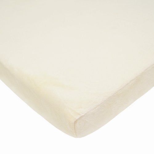 TL Care Heavenly Soft Chenille Fitted Mini Crib Sheet 24" x 38", Warm and Cozy Chenille Portable Sheet, Cream, for Boys and Girls, Fits Most Pack N Play Mattresses - Image 1