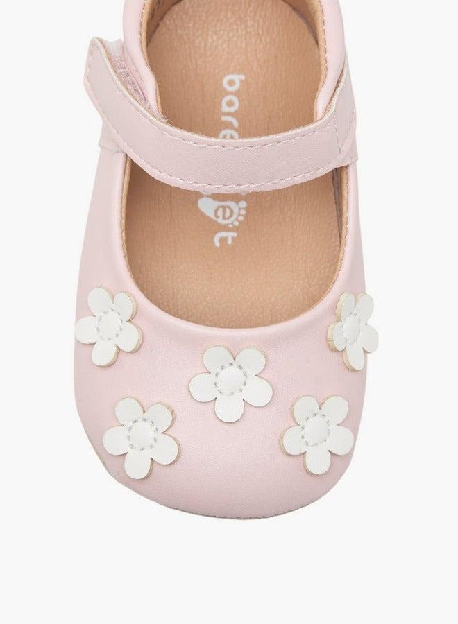 Barefeet Floral Accent Booties with Hook and Loop Closure - Image 4