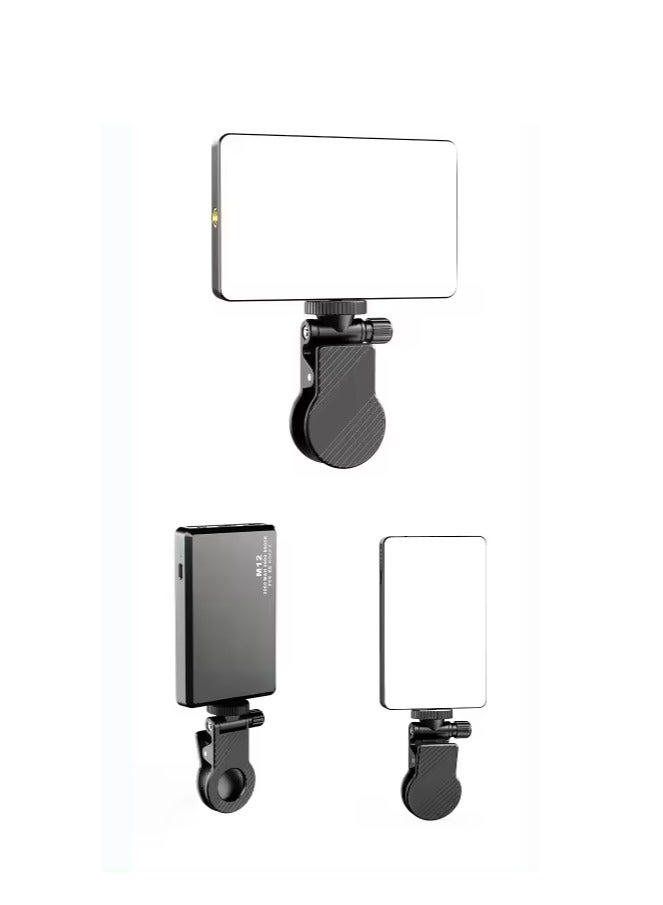 M12 Rechargeable Square Photography Phone Clip LED Fill Light Streaming Makeup Webcam Lighting Zoom Call Pocket Video Light - Image 4