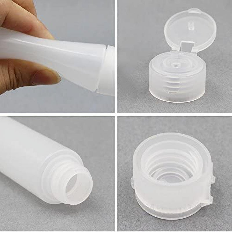 5 Pack 1 oz Transparent Travel Bottling Set Fillable Toothpaste Tube & Empty Beauty Storage Bottle Leak-proof Mini Squeeze Toiletries dispenser - Image 2