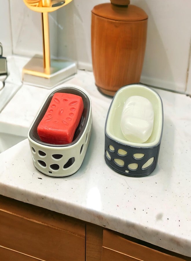 c s m CSM Plastic Soap Case Soap Holder Soap Dish For Bathroom Kitchen Sink - Set Of 4 Pcs,Multicolor - Image 2