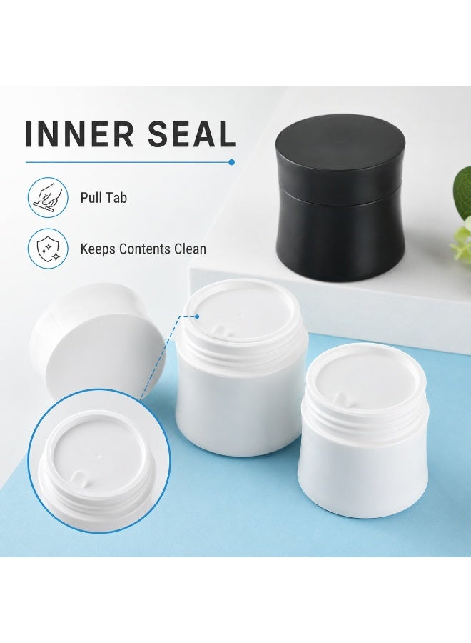 LYNLYN 10 PCS Cosmetic Jars, Empty Cream Containers, 5 Black And 5 White PP Plastic Travel Sample Pots, Reusable Balm Powder Storage Jars - Image 4