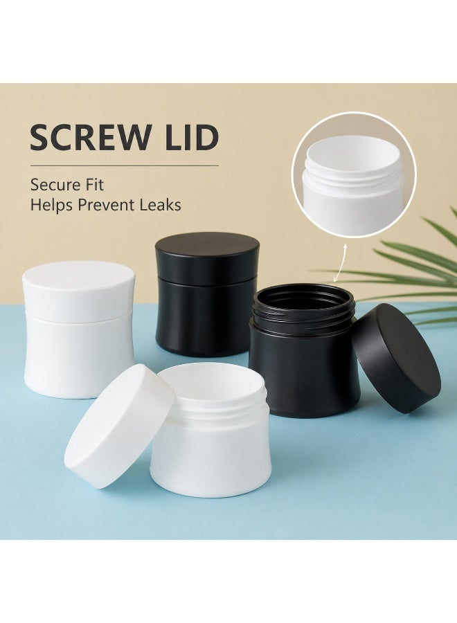 LYNLYN 10 PCS Cosmetic Jars, Empty Cream Containers, 5 Black And 5 White PP Plastic Travel Sample Pots, Reusable Balm Powder Storage Jars - Image 5