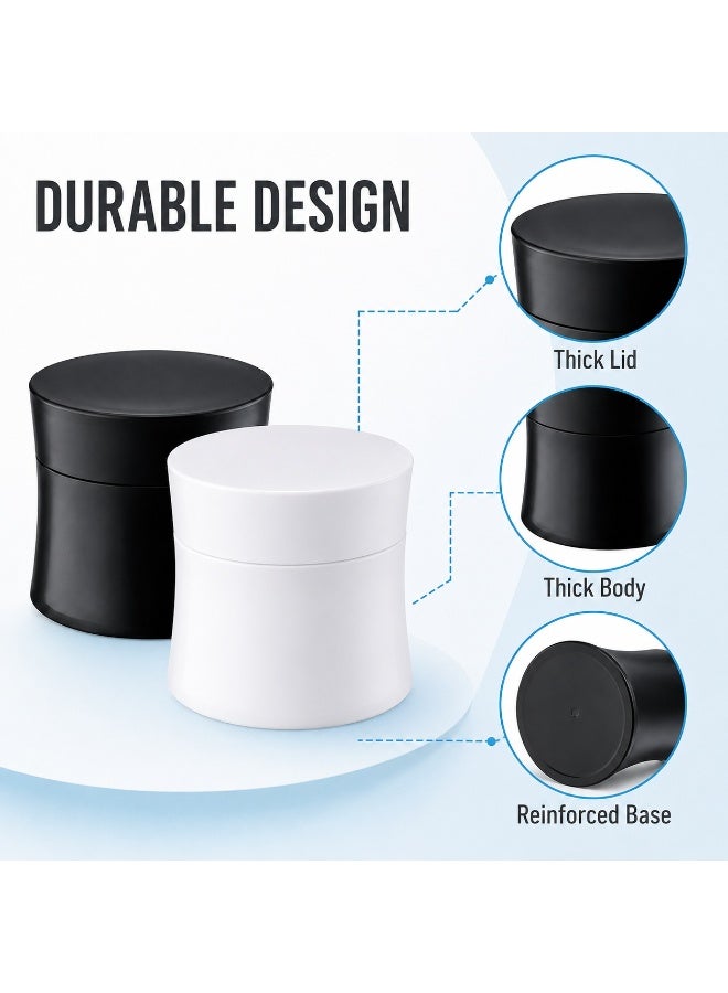LYNLYN 10 PCS Cosmetic Jars, Empty Cream Containers, 5 Black And 5 White PP Plastic Travel Sample Pots, Reusable Balm Powder Storage Jars - Image 2