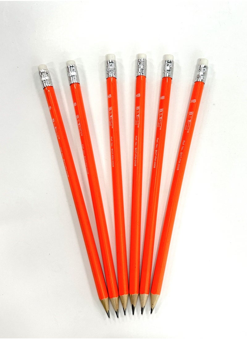 BOTs and four dots 72 HB Triangle Wood Lead Sharpened Pencils (12 Pencils in Pack, 6 Packs) 72 Yellow Wooden Color Pencils. Ref. No.: BOT-PM- 0008., Wood Material, Point Type Fine, Pencil Lead Degree (Hardness) ‎HB with Eraser.  - Image 4