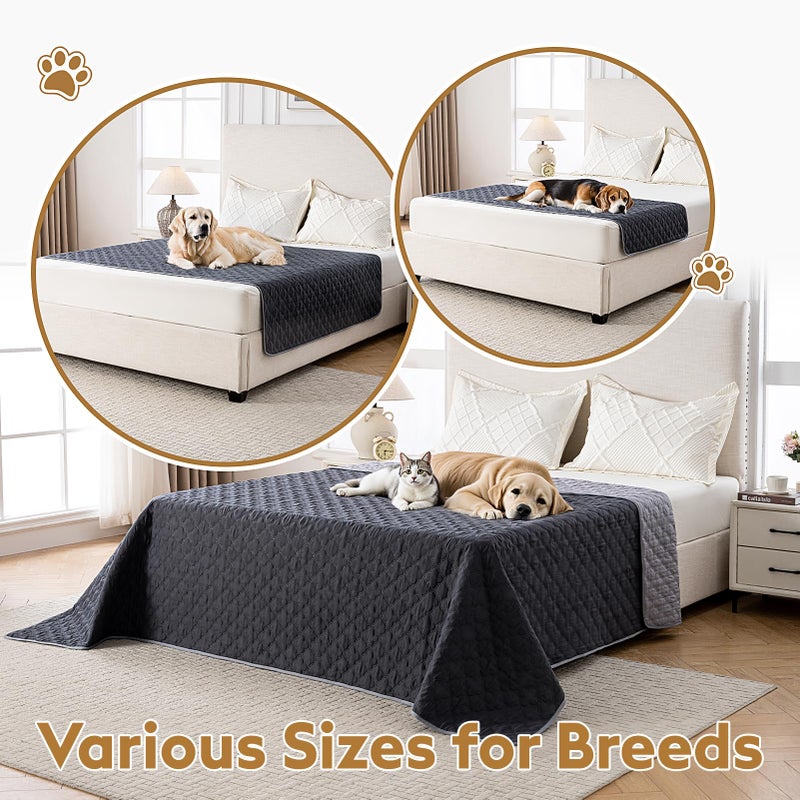 FunFurry Waterproof Dog Blanket, Couch Cover for Dogs Washable, Reversible Dog Bed Cover.(Darkï¼†Light Grey, 82 X 102 Inch - 1 Pack) - Image 4