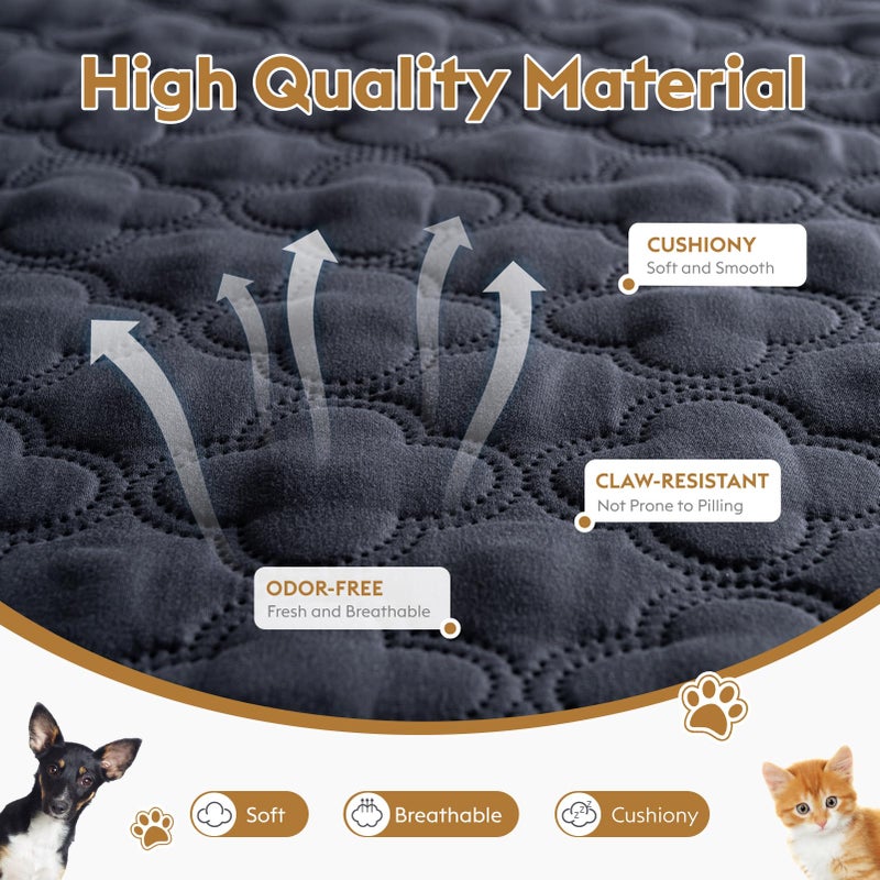 FunFurry Waterproof Dog Blanket, Couch Cover for Dogs Washable, Reversible Dog Bed Cover.(Darkï¼†Light Grey, 82 X 102 Inch - 1 Pack) - Image 5