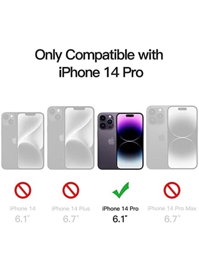 جي تيك جراب مغناطيسي لهاتف Iphone 14 Pro مقاس 6.1 بوصة متوافق مع Magsafe، غطاء خلفي شفاف غير لامع رفيع مقاوم للصدمات، أرجواني غامق - Image 2