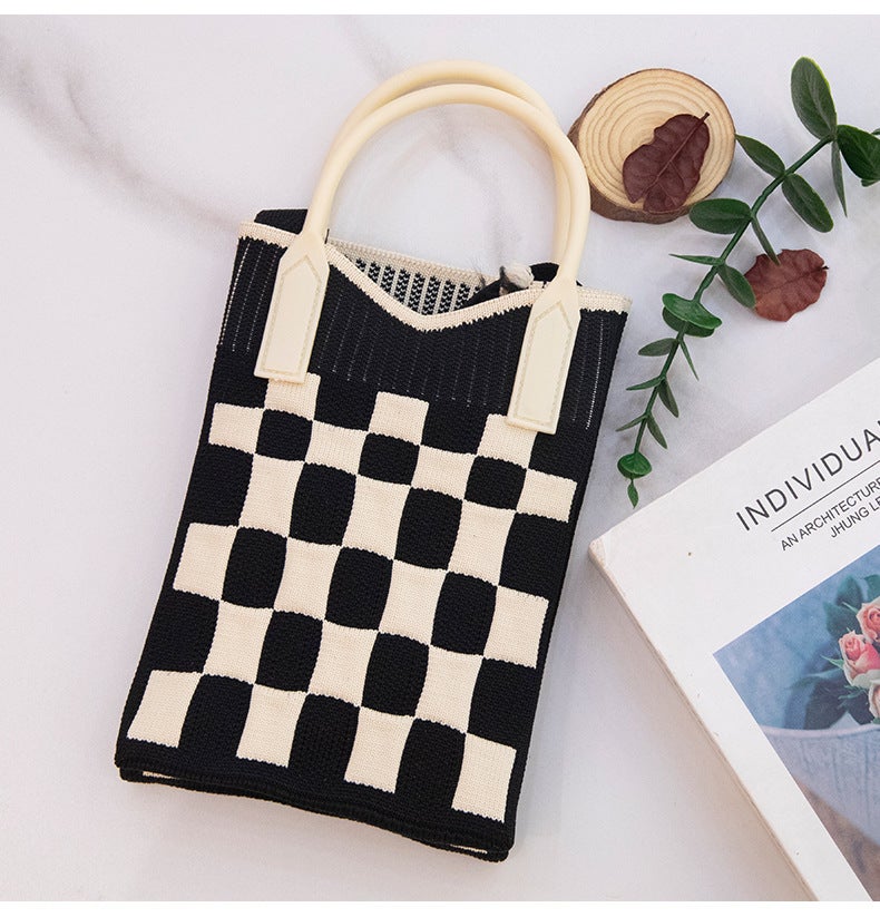 Small Flower Shoulder Bag 2024 Portable Simple Travel Collocation Knitted Handbag Student Casual Bag Large Capacity Mobile Phone - Image 1