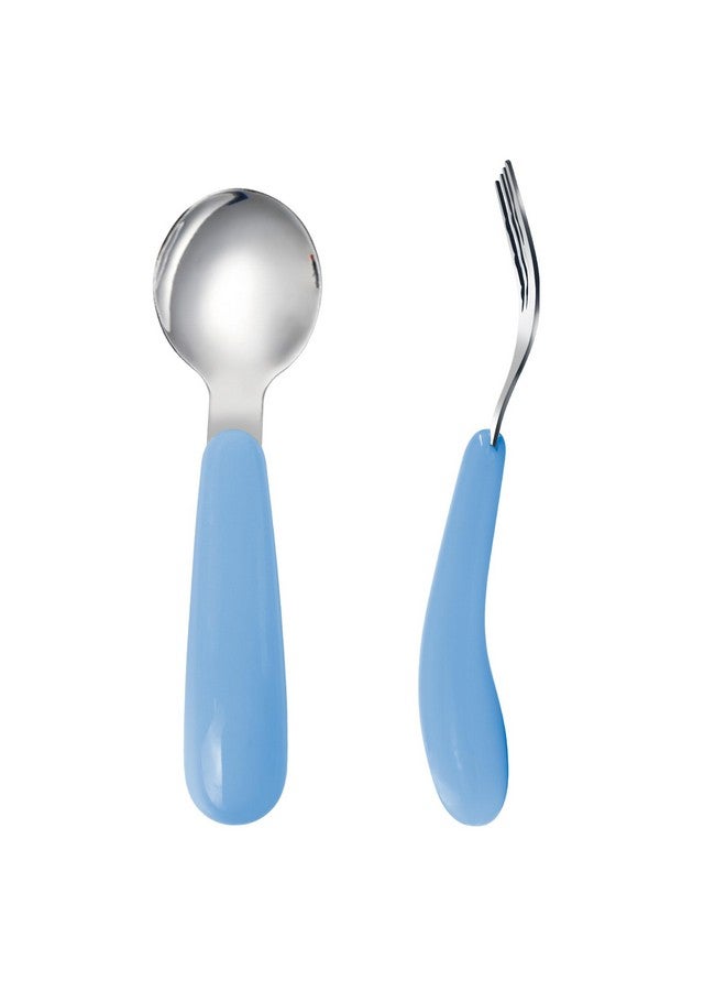 VANRA 2 Pieces Toddler Fork And Spoon Set With Travel Case 188 Stainless Steel Toddler Utensils Kids Silverware Children Flatware Child Cutlery Set For School Lunch Box (Blue) - Image 4