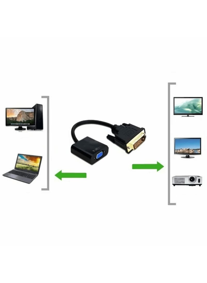 DVI to VGA Adapter, RedR 1080p Active DVI-D to VGA Adapter Converter 24+1 Male to Female Adapter - Image 2