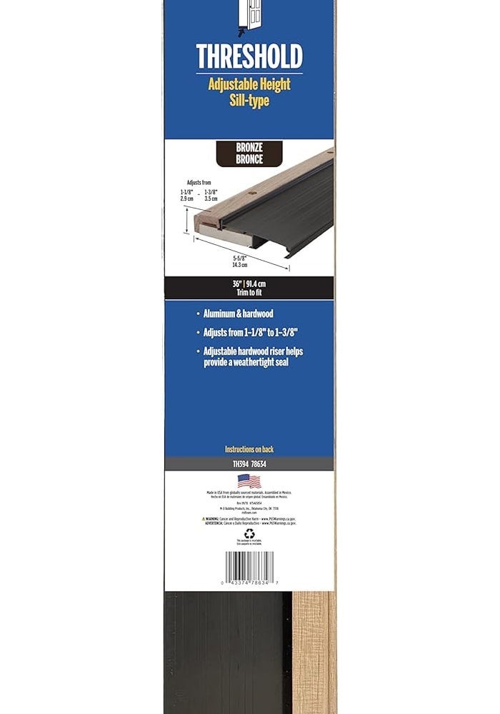 M-D Building Products Adjustable Aluminum and Hardwood Sill Inswing, Bronze - 36-Inch - Image 5