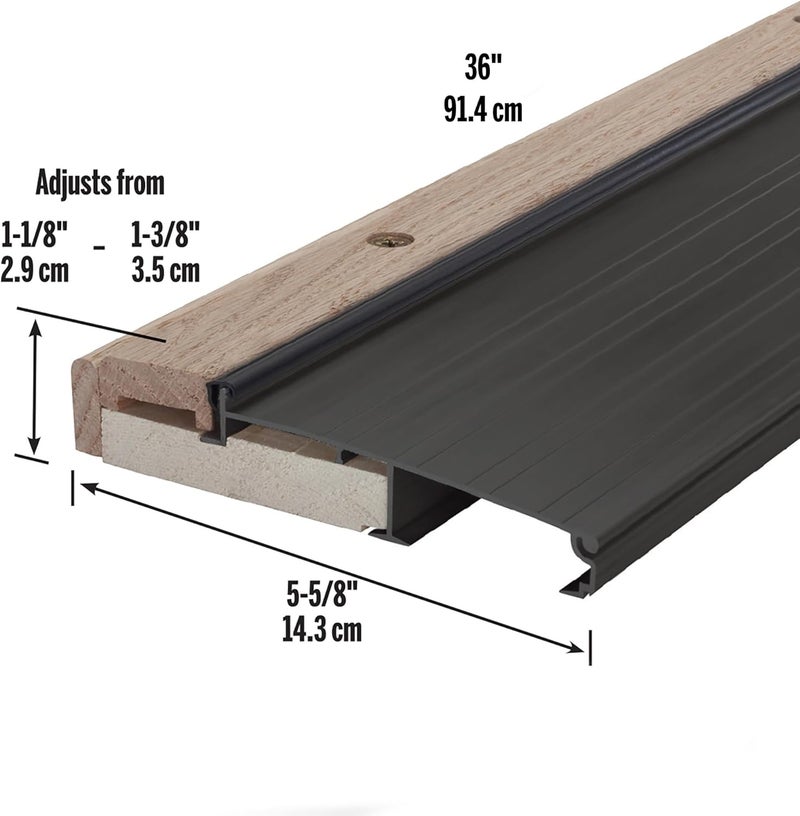M-D Building Products Adjustable Aluminum and Hardwood Sill Inswing, Bronze - 36-Inch - Image 2