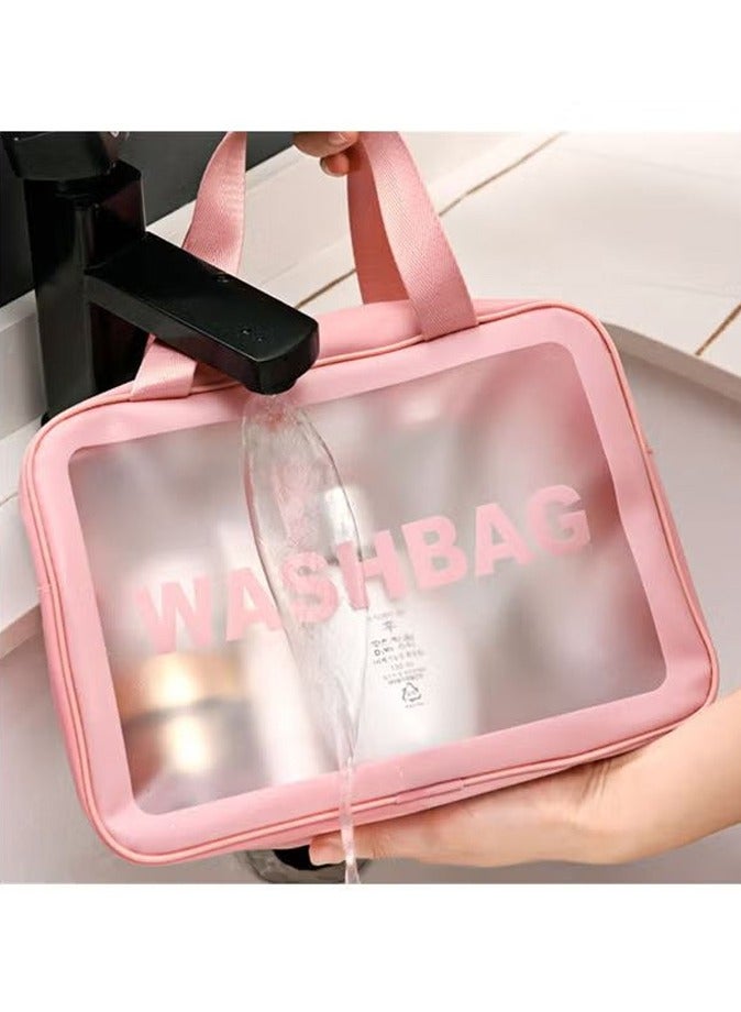 طقم تخزين شفاف للسفر مكون من 4 قطع وردي - Image 5